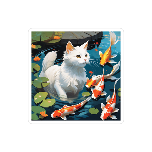 PugMug Custom White Companion Cat Sticker