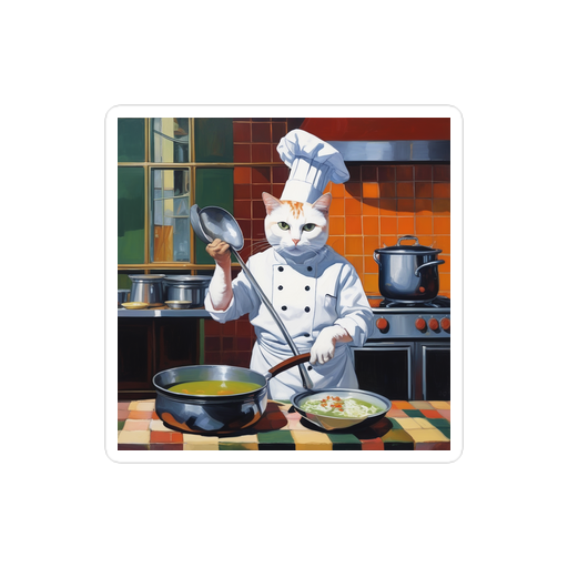 PugMug Custom White Companion Cat Sticker