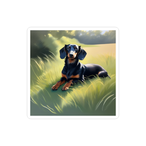 PugMug Custom Black Dachshund Sticker