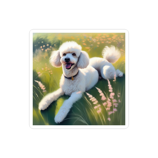 PugMug Custom White Poodle Sticker