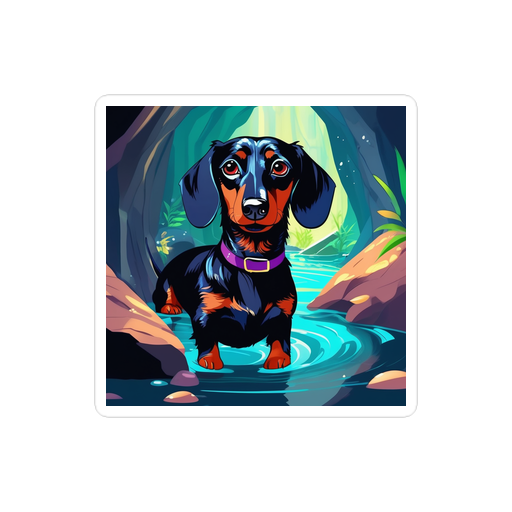 PugMug Custom Black Dachshund Sticker