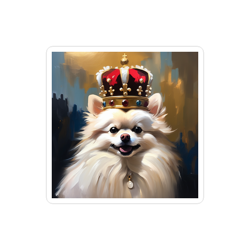 PugMug Custom White Pomeranian Sticker