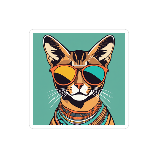 PugMug Custom Tabby Abyssinian Cat Sticker