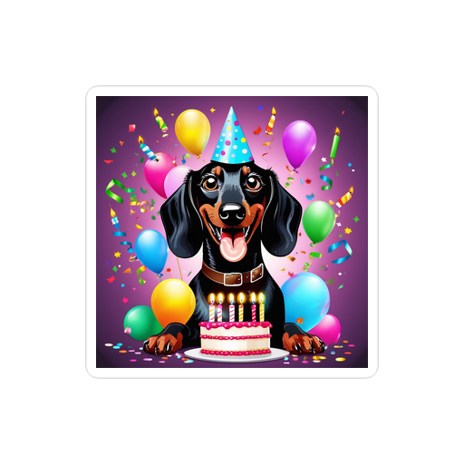 PugMug Custom Black Dachshund Sticker