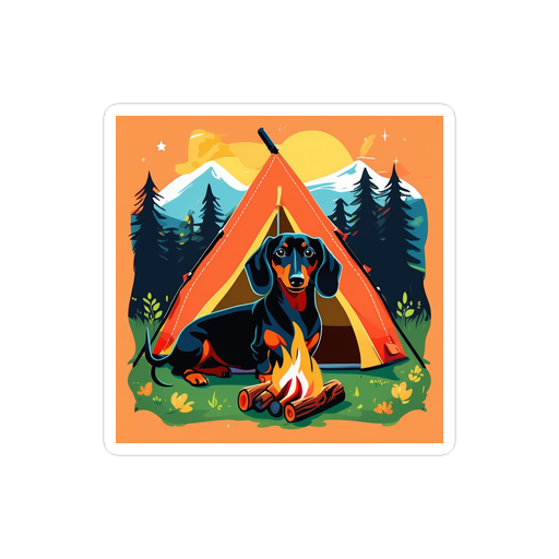 PugMug Custom Black Dachshund Sticker