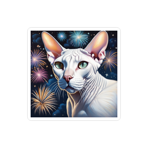 PugMug Custom White Sphynx Cat Sticker