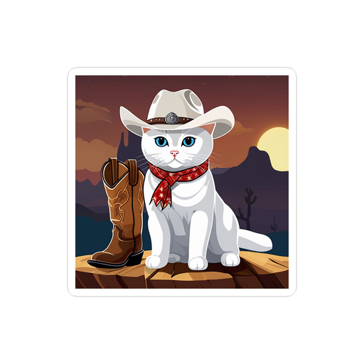 PugMug Custom White British Shorthair Cat Sticker