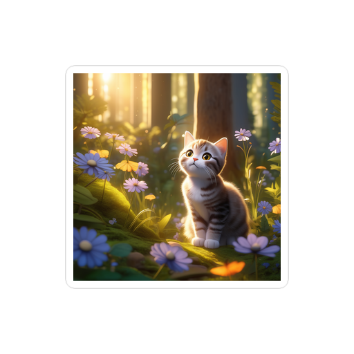 PugMug Custom Tabby Scottish Fold Cat Sticker