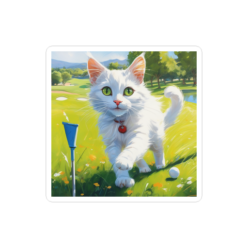 PugMug Custom White Companion Cat Sticker