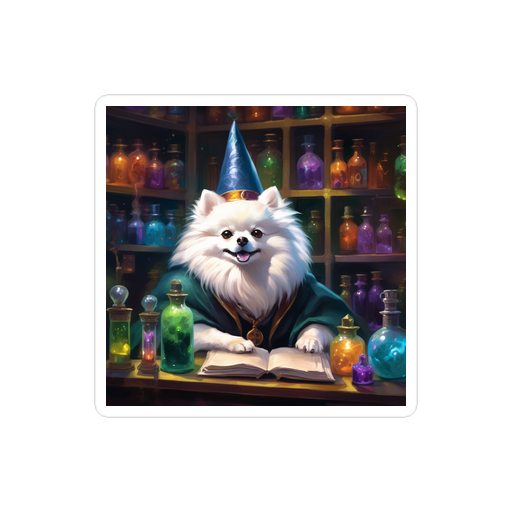 PugMug Custom White Pomeranian Sticker