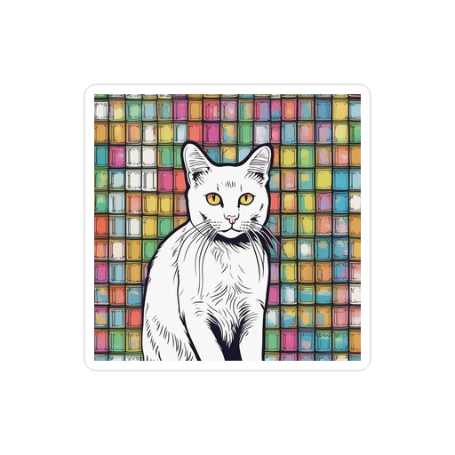 PugMug Custom White Companion Cat Sticker