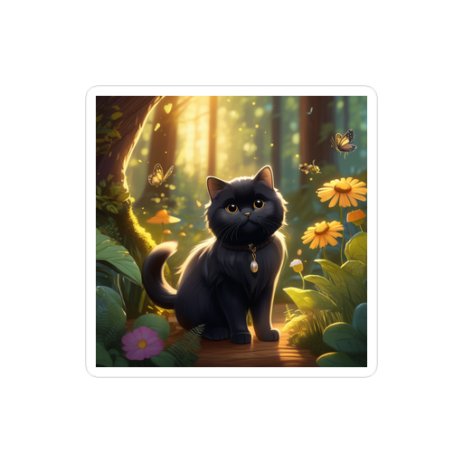 PugMug Custom Black Scottish Fold Cat Sticker