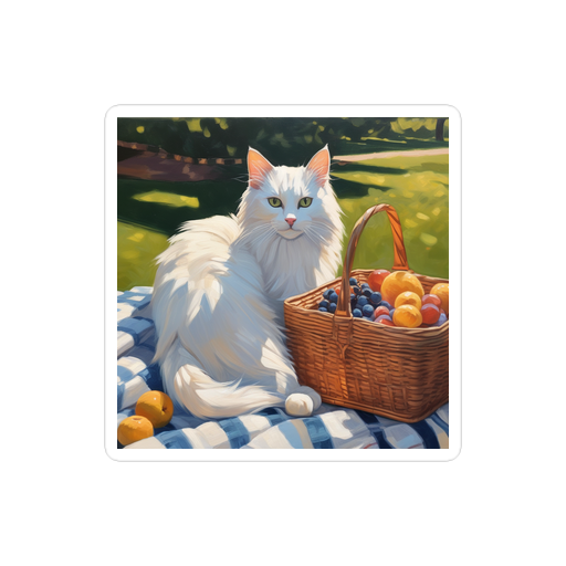 PugMug Custom White Companion Cat Sticker