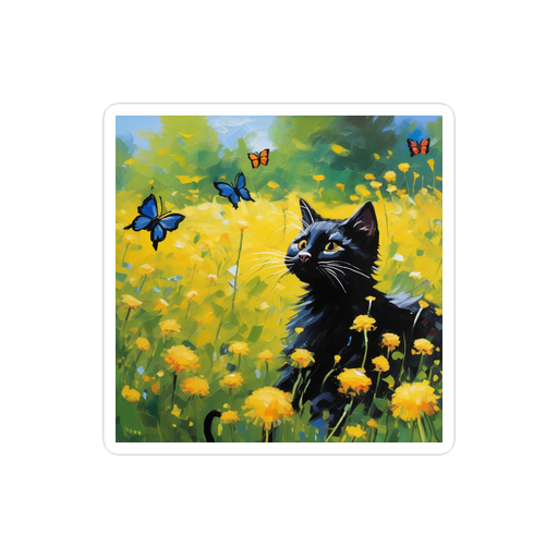 PugMug Custom Black Companion Cat Sticker