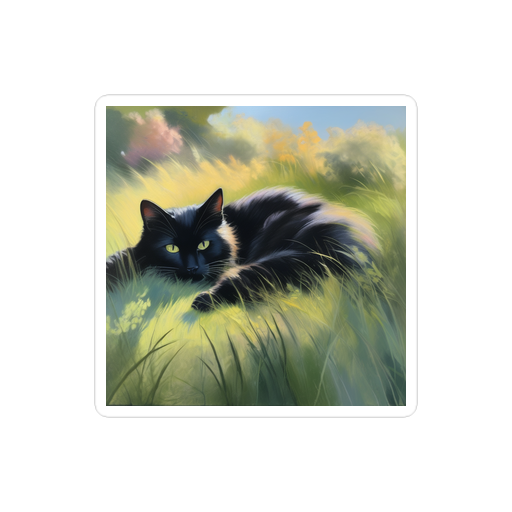 PugMug Custom Black Companion Cat Sticker