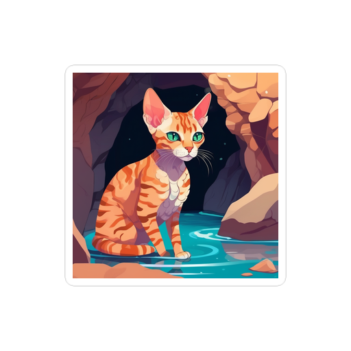 PugMug Custom Tabby Devon Rex Cat Sticker