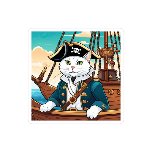 PugMug Custom White Companion Cat Sticker