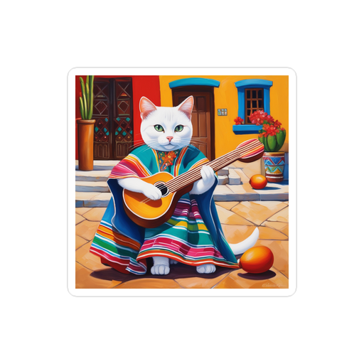 PugMug Custom White Companion Cat Sticker