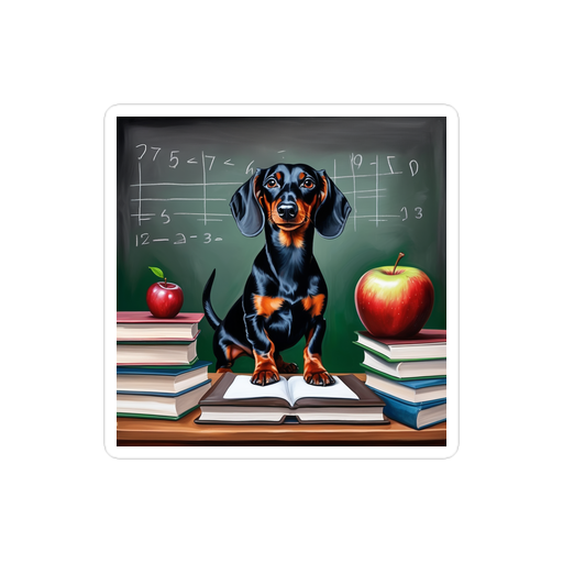 PugMug Custom Black Dachshund Sticker