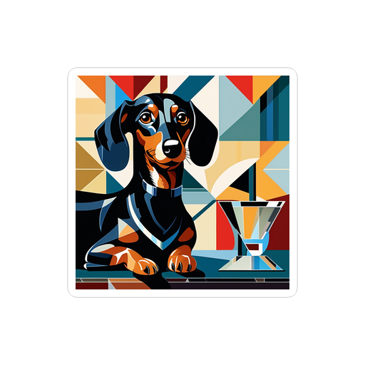 PugMug Custom Black Dachshund Sticker