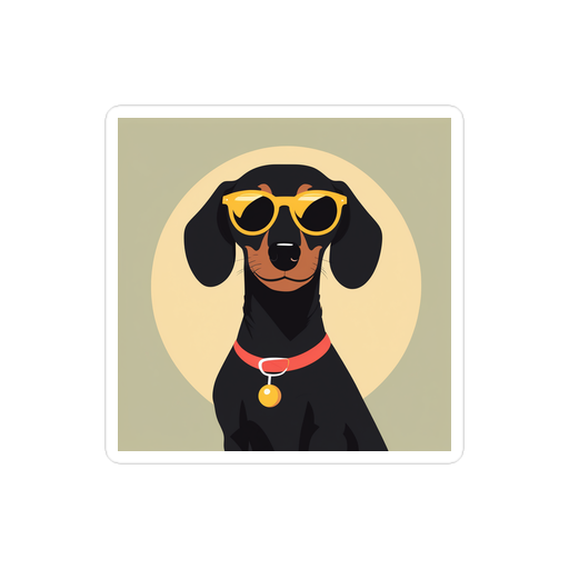 PugMug Custom Black Dachshund Sticker