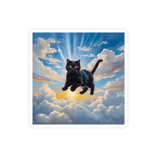 PugMug Custom Black Scottish Fold Cat Sticker