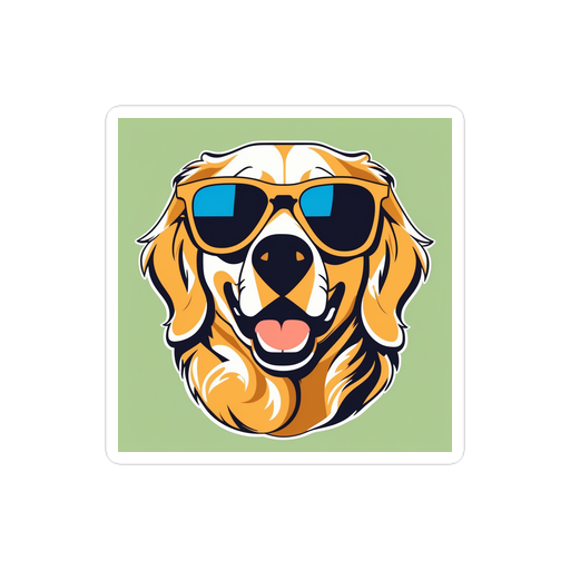 PugMug Custom Golden Retriever Sticker