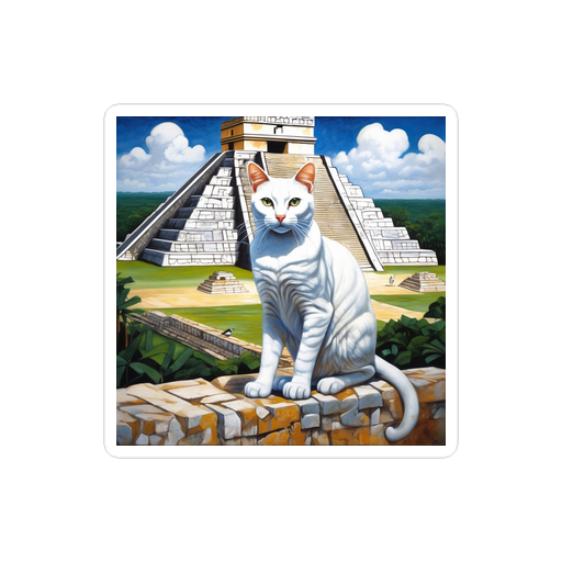 PugMug Custom White Companion Cat Sticker