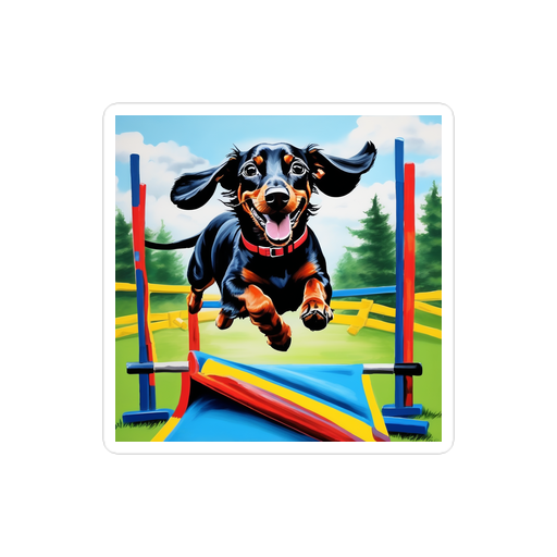 PugMug Custom Black Dachshund Sticker