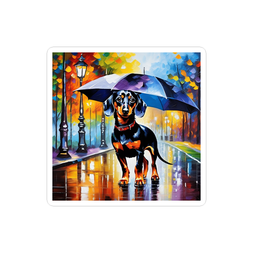 PugMug Custom Black Dachshund Sticker