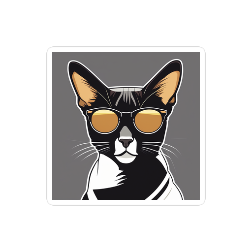 PugMug Custom Black Abyssinian Cat Sticker
