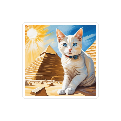 PugMug Custom White Companion Cat Sticker