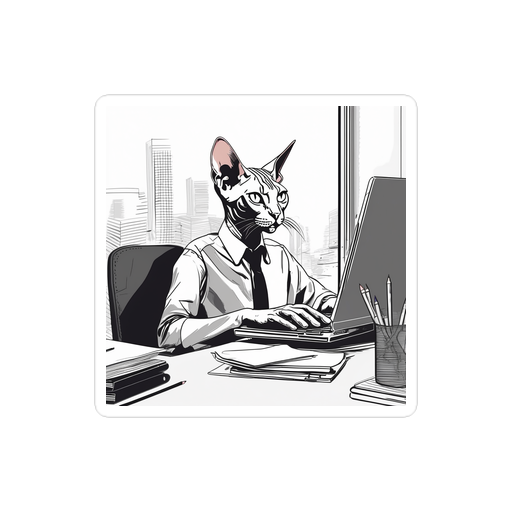 PugMug Custom Tabby Sphynx Cat Sticker