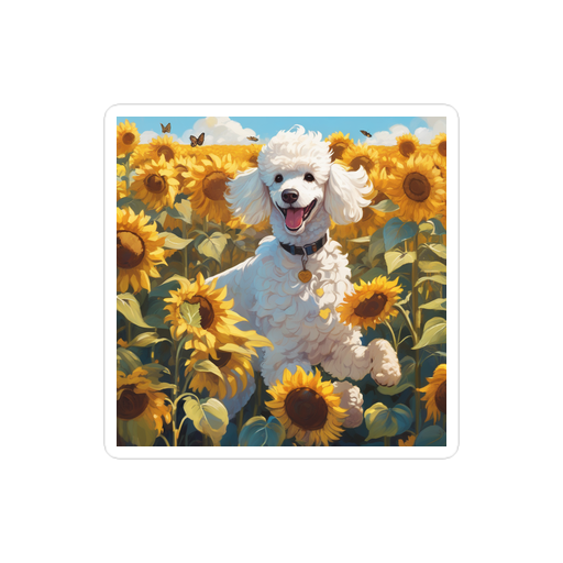 PugMug Custom White Poodle Sticker