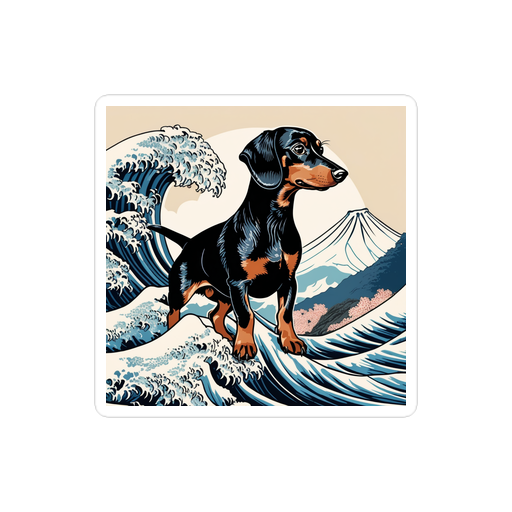 PugMug Custom Black Dachshund Sticker