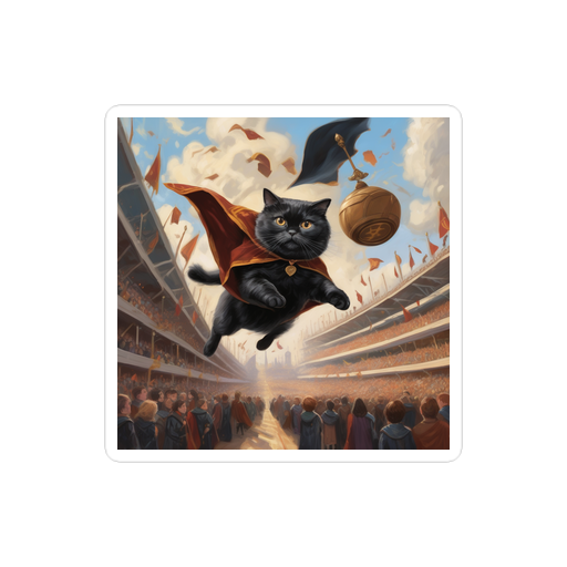 PugMug Custom Black Scottish Fold Cat Sticker