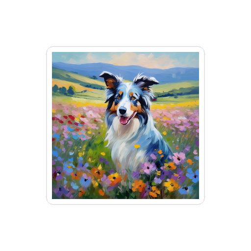 PugMug Custom Blue Merle Border Collie Sticker