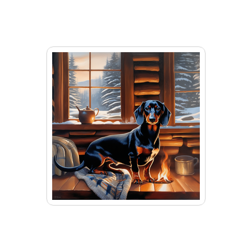 PugMug Custom Black Dachshund Sticker