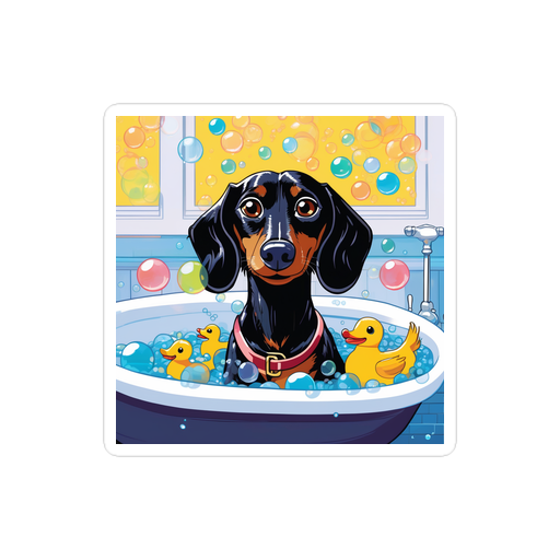 PugMug Custom Black Dachshund Sticker