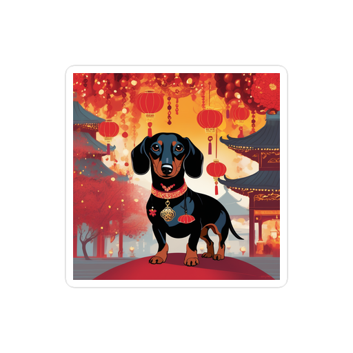 PugMug Custom Black Dachshund Sticker