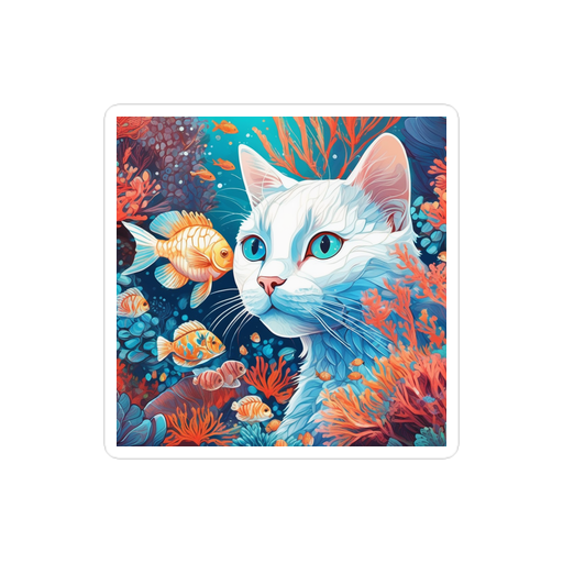 PugMug Custom White Companion Cat Sticker