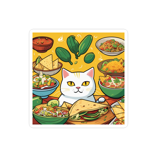 PugMug Custom White Companion Cat Sticker