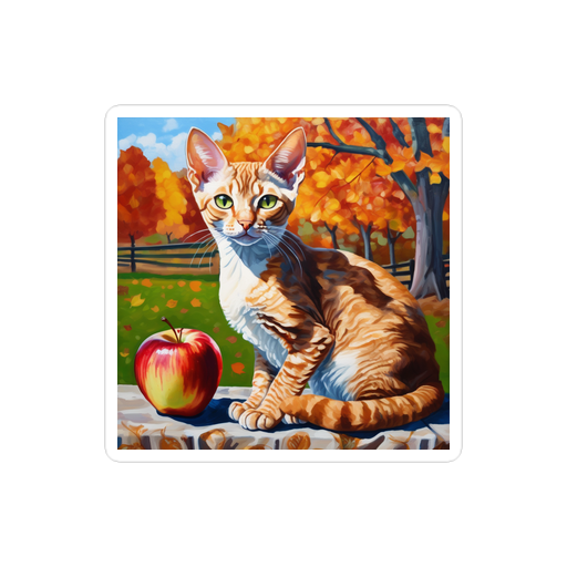 PugMug Custom Tabby Devon Rex Cat Sticker