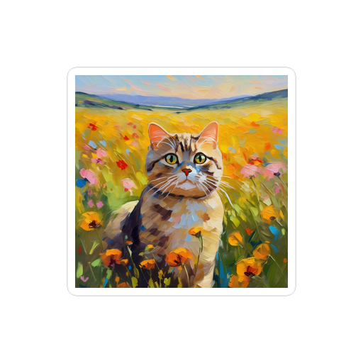 PugMug Custom Tabby Scottish Fold Cat Sticker