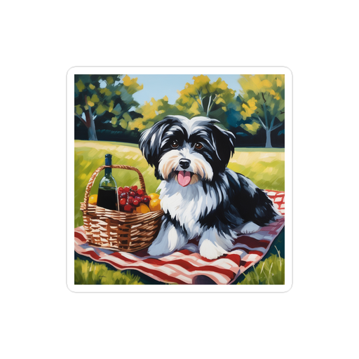 PugMug Custom Black-and-white Havanese Dog Sticker