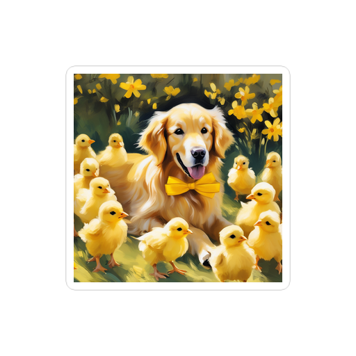 PugMug Custom Golden Retriever Sticker