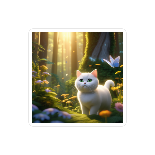 PugMug Custom White British Shorthair Cat Sticker