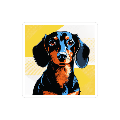 PugMug Custom Black Dachshund Sticker