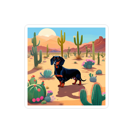 PugMug Custom Black Dachshund Sticker