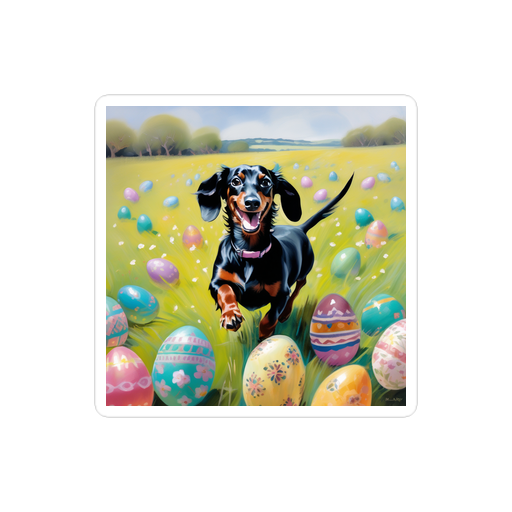 PugMug Custom Black Dachshund Sticker